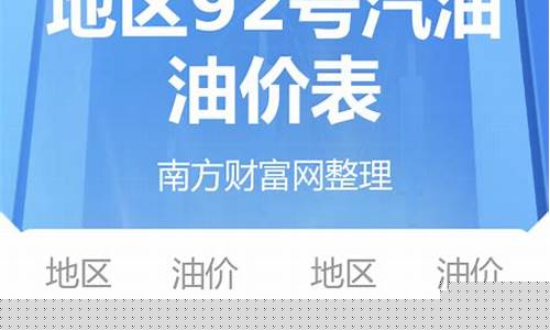 山东92号汽油油价今日油价行情表_山东92号汽油油价今日油价行情
